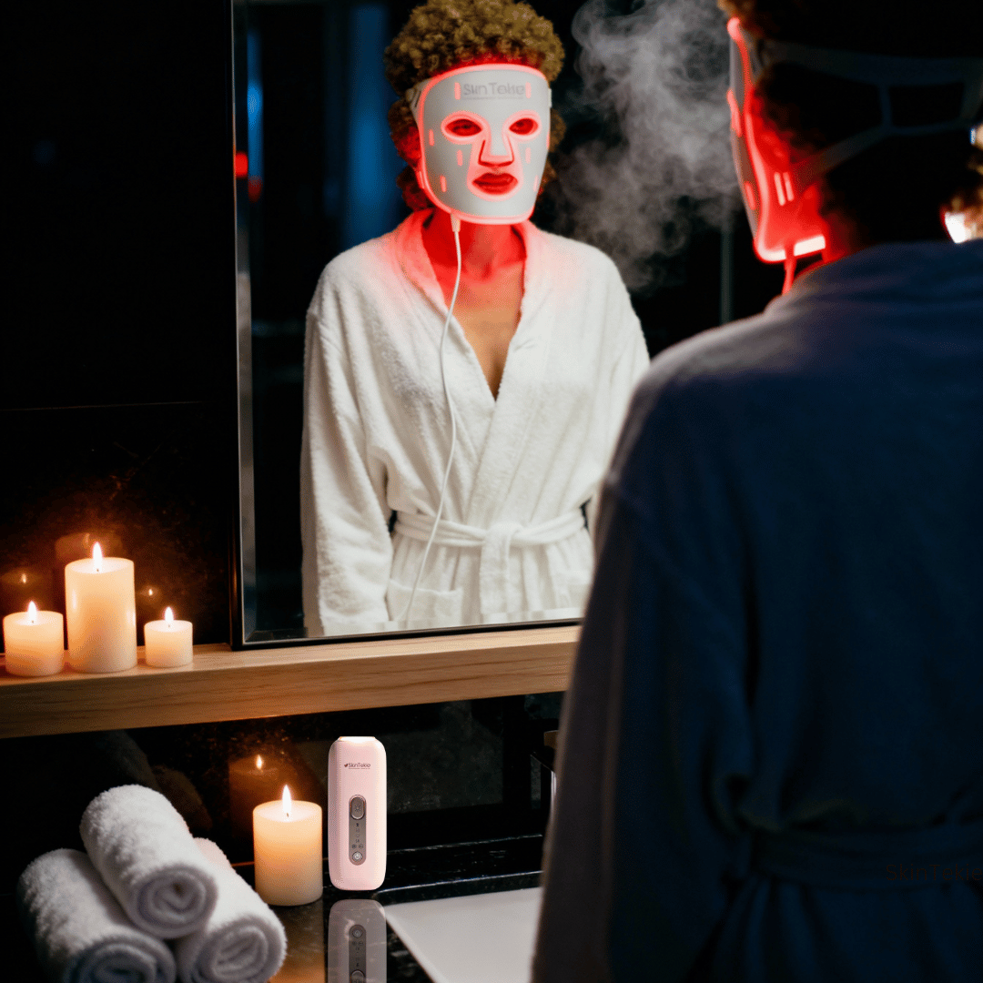 Skintekie LED Face Mask vs Omnilux Contour Face comparison