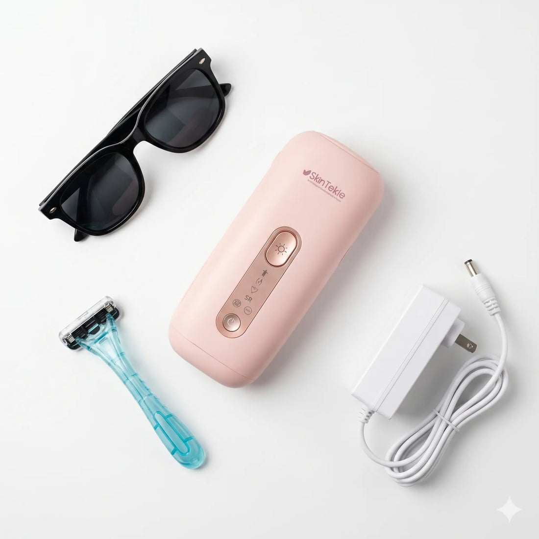 Skintekie IPL hair removal device with accessories for at-home use vs salon cost comparison